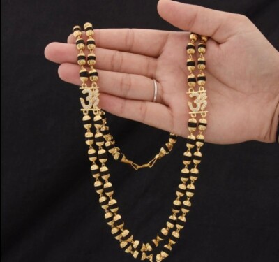 square with Diamond Attention-Getting Design Gold Plated Mala for Men