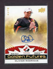 2020-21 Upper Deck Team Canada Juniors Golden Futures Auto. Olivier Rodrigue