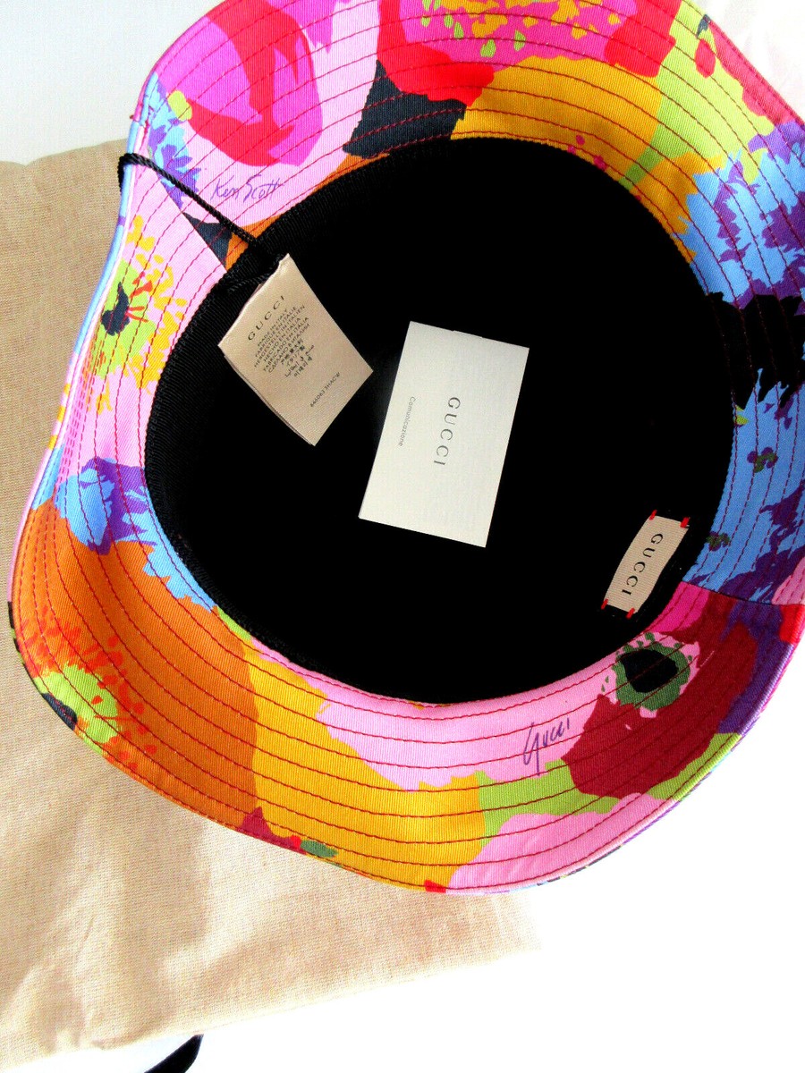 Gucci★素敵！Ken Scott Multi-Color Cotton Floral Bucket Hat Gucci Ken Scott Women's Multi-Color Cotton Floral Bucket Hat