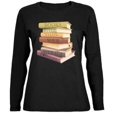 Books Better Than People Black Womens Long Sleeve T-Shirt