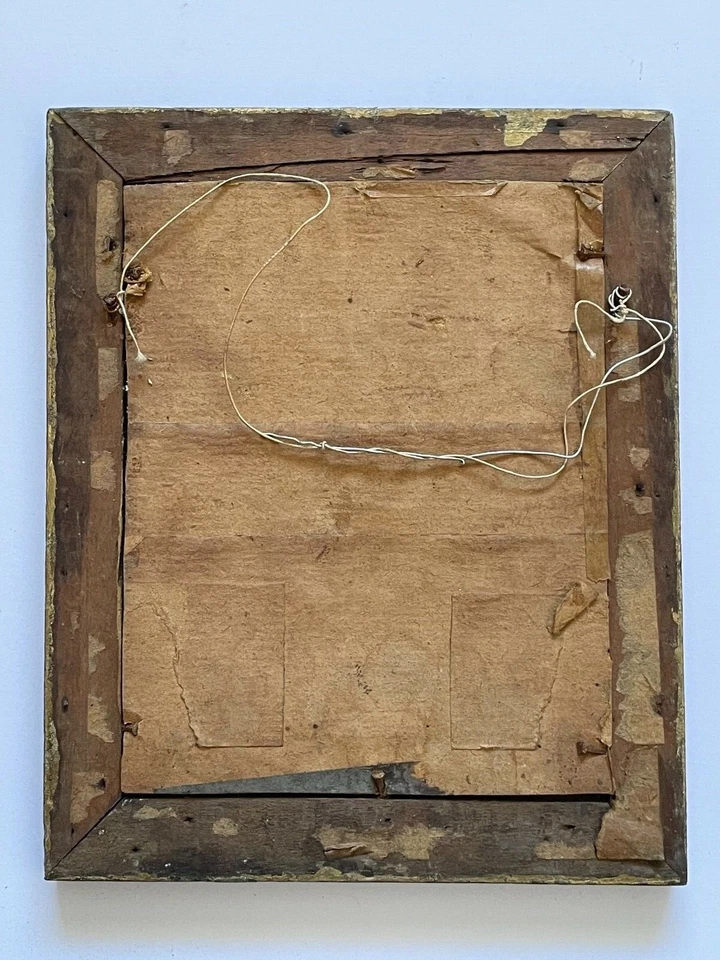 Ancien cadre rectangulaire en bois doré - A suspendre - Vintage - Photo 2/2