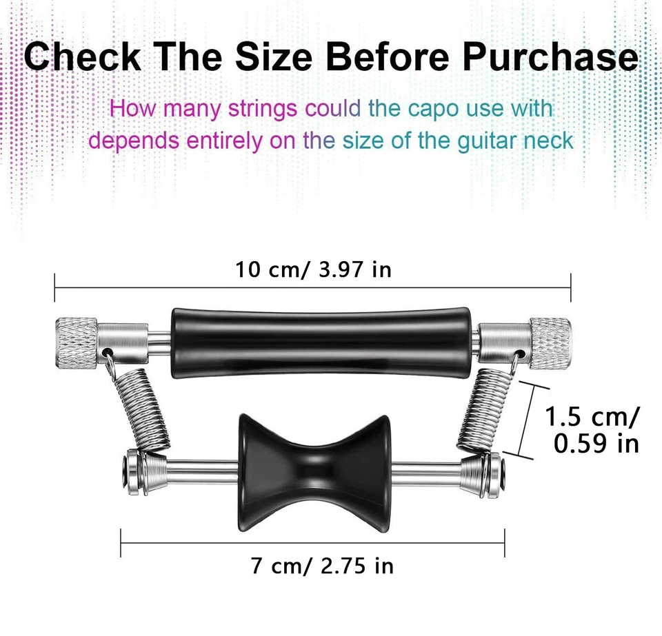 Tuning Tone Electric Guitar Guitar Adjustable Capo Sliding Capo Rolling Capo - image 2 of 4
