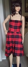 Dolce Gabbana Runway Red Tartan Bustier Dress, Size 8 UK