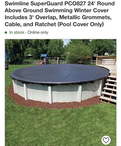 Swimline PCO827 24' Round Above Ground Swimming Winter Cover w/ Metallic Cable - Picture 5 of 6