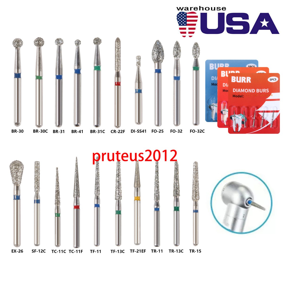 Fras dental de diamante de alta velocidad, piezas, TF-11