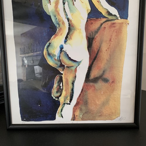 Framed Print Painting Nude Woman Terri's Back Signed LBP - Picture 4 of 7