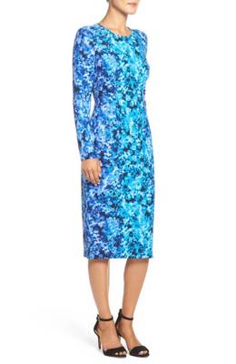 knee length dresses for ladies Maggy London Mock Neck Midi Sheath Dress main image 0