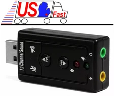 mini USB External Sound Card:Vista,7,XP,Mac,Linux, replacement4Notebook/Laptop
