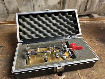 Vintage Vibroplex Telegraph Morse Key Gold Presentation Original Deluxe 50561