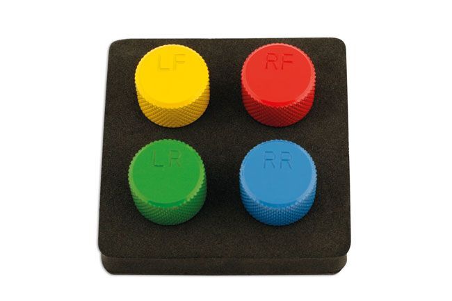 Laser 5528 Tyre Air Deflator Tool Set TPMS Valves Colour Coded and Marked
