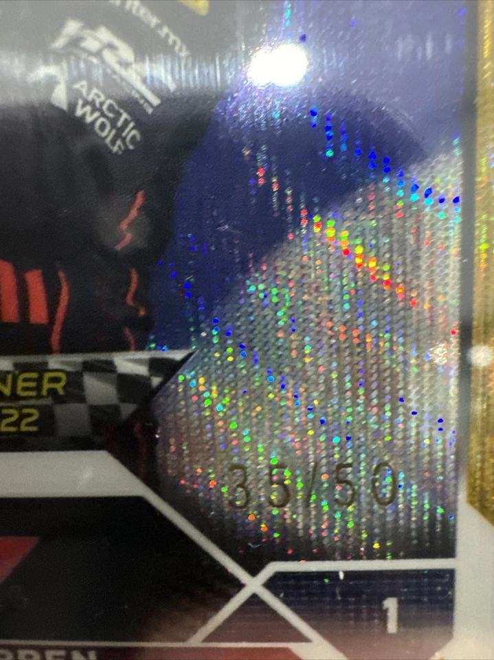 2023 Topps Chrome Formula 1 F1 Max Verstappen #145 Gold Wave /50 PSA 10 POP 1 - Image 3 of 4