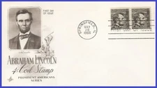USA4 #1303 U/A ARTCRAFT FDC STR2  Abraham Lincoln