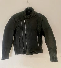 Hein Gericke Vintage Black Leather Padded Echt Leder MQP Motorcycle Jacket GB 38