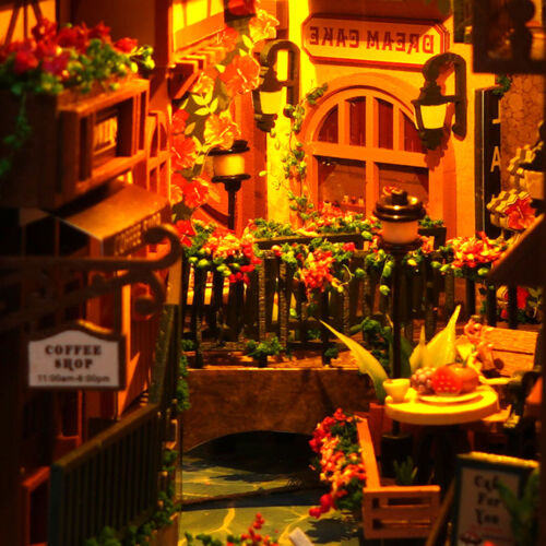 Kit puzzle in legno fai da te Book Nook 3D angolo libri kit modello casa delle bambole kit con LED - Foto 19 di 70