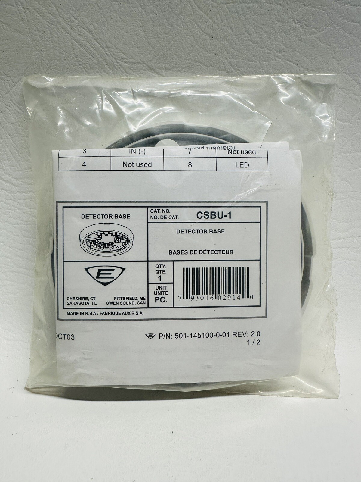 Edwards CSBU1 Fire Alarm Conventional Detector Base CSBU-1-image