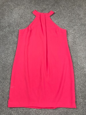 Trina Turk Dress Womens 8 Hot Pink Barbie Halter Sheath Preppy Feminine  Coconut | eBay