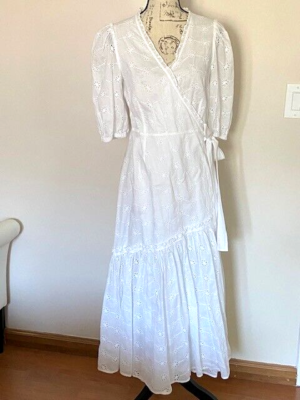 Rebecca Taylor La Vie Lucie Eyelet Lace Midi Wrap Dress Milk White Size Medium | eBay Rebecca Taylor La Vie Lucie Eyelet Lace Midi Wrap Dress Milk White Size Medium | eBay