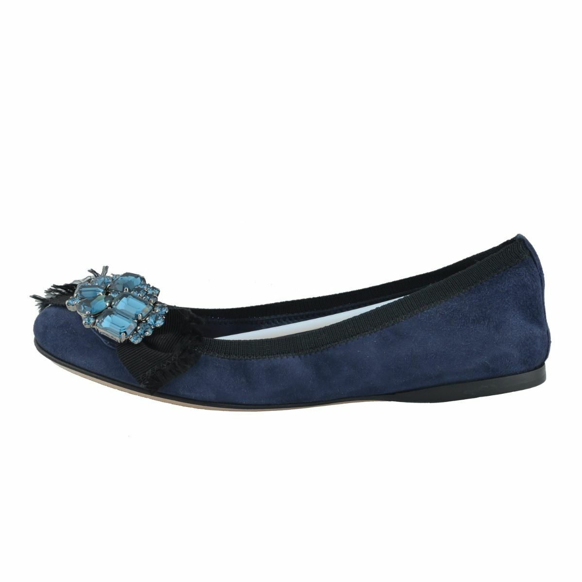 【可愛い水玉柄♪】PRADA Suede Ballerina With Crystals Crystal Suede ballerinas with crystals | PRADA