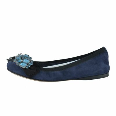 【可愛い水玉柄♪】PRADA Suede Ballerina With Crystals Crystal Suede Ballerinas With Crystals | PRADA