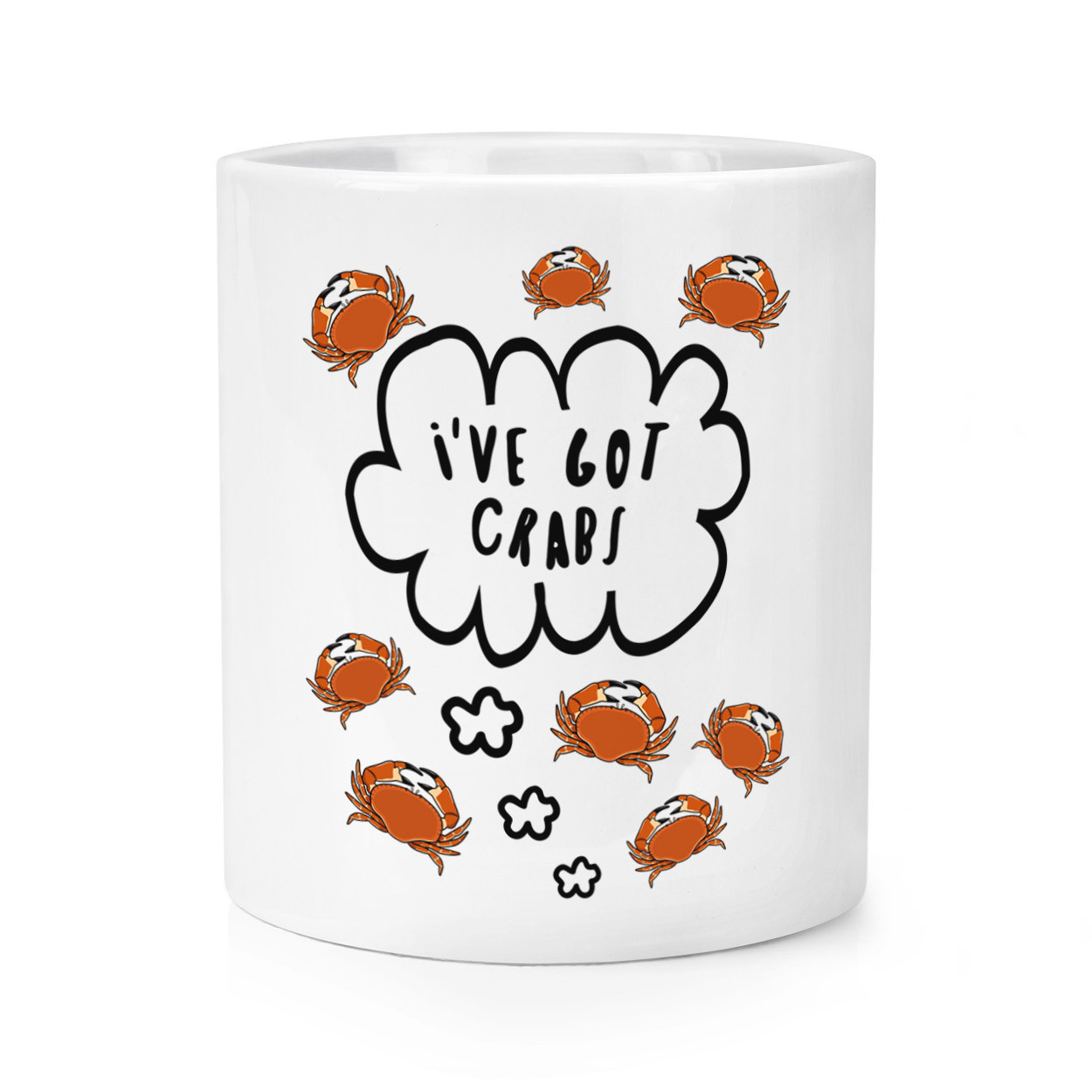 I've Got Crabs Makeup Brush Pencil Pot - Funny Joke Animal Crab