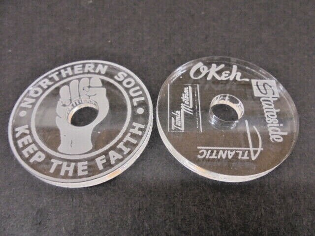 2 x 45 RPM  7"" Single Vinyl Records Centre Adapter, Northern Soul, Labels