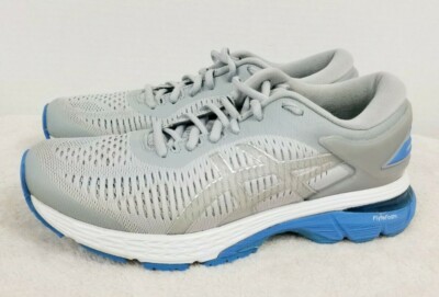 Asics Gel-Kayano 25 Athletic Running Shoes - Gray w/ Blue - 1012A026 - Size 7.5
