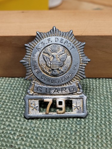RARE WW2 Armed Service Forces Guard Badge Police Badge New Cumberland PA ASF 40s - Picture 7 of 22