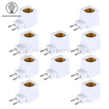 1-10x 220V E27 LED Light Lamp Bulbs Socket Base Holder EU Adapter ON/OFF Switch