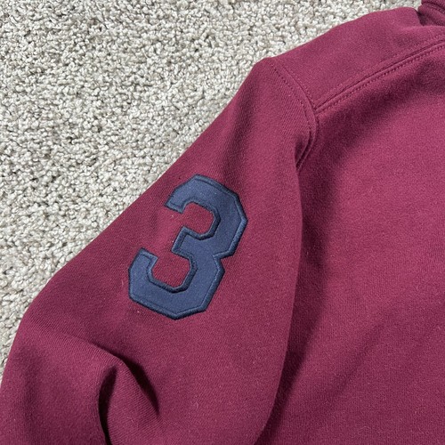 Polo Ralph Lauren Sweater Boys 10-12 Medium Maroon Preppy Sweatshirt 1/4 Zip - Picture 3 of 11