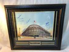1955 Brooklyn Dodgers Team Signed Ebbets Field Framed Lithograph Branca Podres