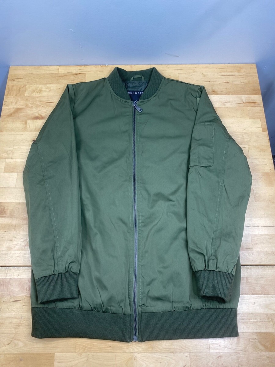 Bernardo Bomber Jacket Mens M Green Casual Zip Pockets #8104 Bernardo Bomber Jacket Mens M Green Casual Zip Pockets #8104