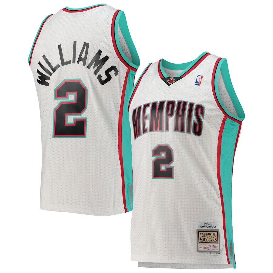 Memphis Grizzlies Jason Williams #2 Mitchell Ness White 2001