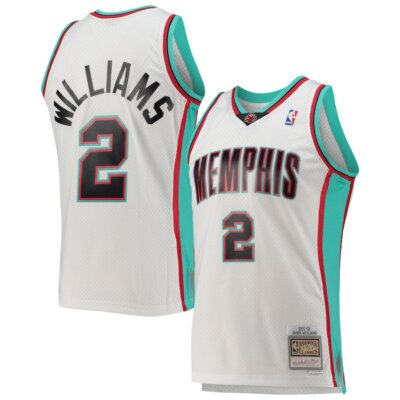 Memphis Grizzlies Jason Williams #2 Mitchell Ness White 2001