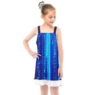 Girl's Binary Code Overall Dress - Elements by Kate-Imagine Infinitely Designs