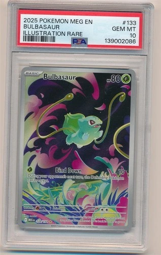 2025 POKEMON MEGA EVOLUTION ILLUSTRATION RARE BULBASAUR #133 PSA 10 GEM MINT