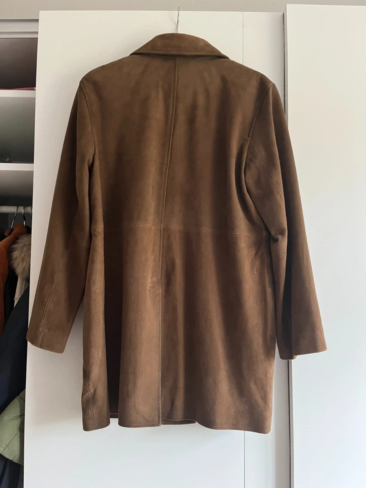 Massimo Dutti Wildledermantel, Dunkelbraun, Größe M - Bild 3 von 4