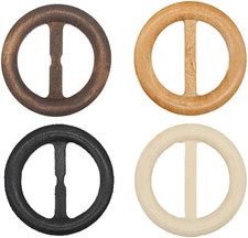 10 Pcs Natural round Wooden T Shirt Clips Scarf Ring Clothing Clasps Waist Buckl