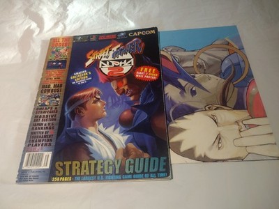 Street Fighter Alpha 2 Versus Strategy Guide Sony PS Sega Saturn SNES & Poster