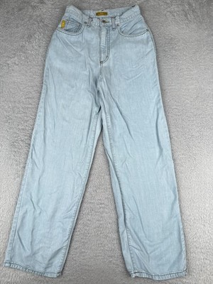 VINTAGE Pulp Jeans Women 4 Blue Denim Wide Leg High Rise 100% Cotton 26x31