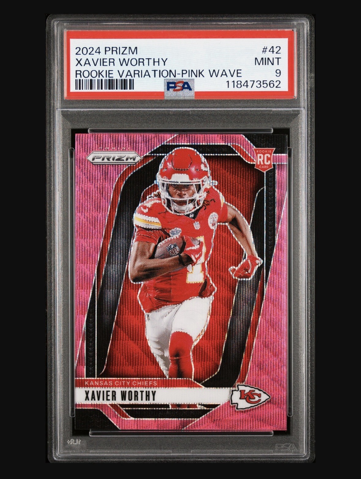 2024 PANINI PRIZM ROOKIE VARIATION #42 XAVIER WORTHY ROOKIE VARIATION-PINK WAVE