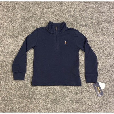 Polo Ralph Lauren Kids Navy Blue Quarter Zip Pullover Sweater Pony Logo Size 4