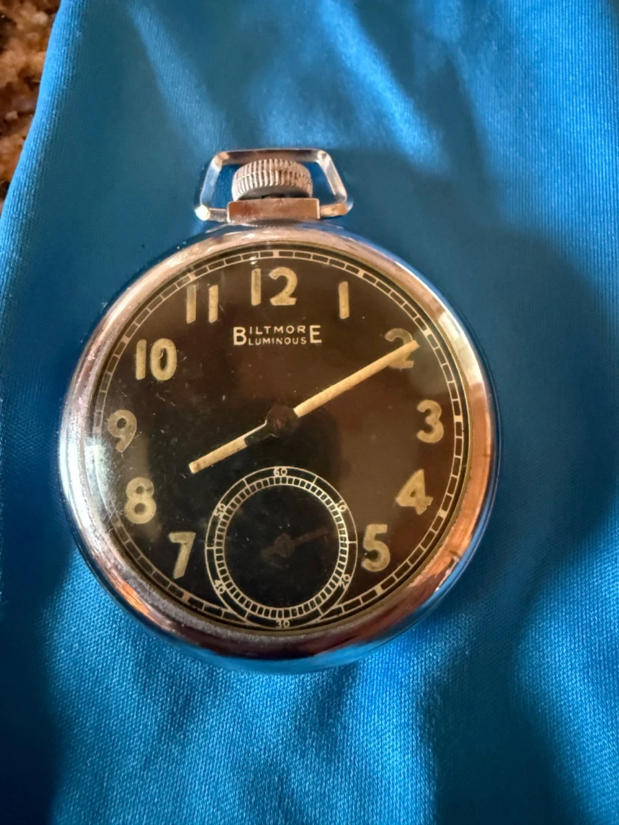 Ingraham Chrome Case Open Face Pocket Watch Pocket Watches with