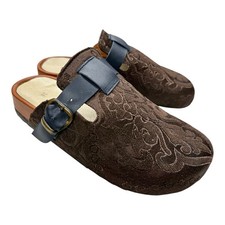 Embroidered Slippers US-8 EU-38 sole-hard leather. lining-leather for Women