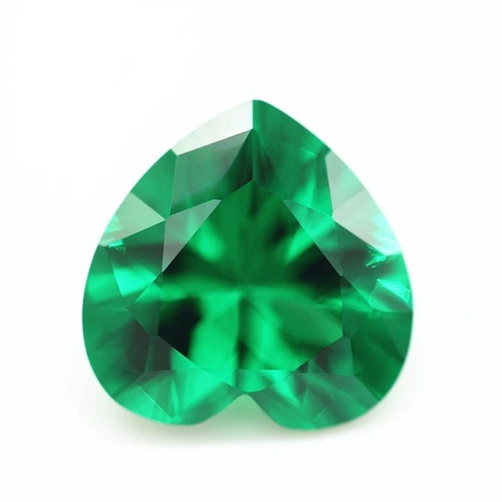 Synthetic Emerald Heart Fine Cut AAA Loose Gemstone For Making All Type Jewelry - Image 3 of 4