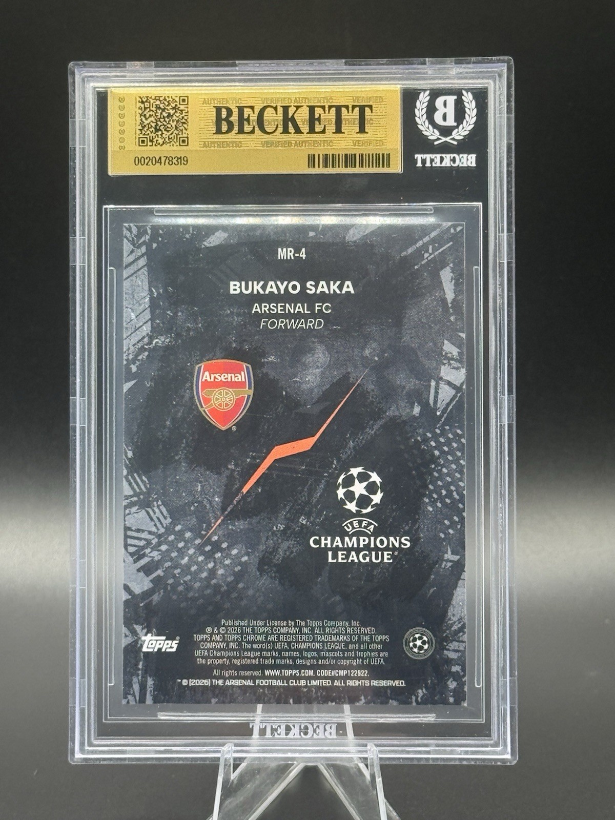 2025-26 Topps Uefa Club Competitions - Murals Bukayo Saka BGS 9.5 New Cert view 2