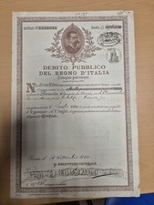 certificati azionari e titoli Debito Pubblico Del Regno D'italia Umberto I 1900