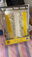PAPAPIYAY 7pcs Floral Window Curtains Set 54x84in Grommets Polyester