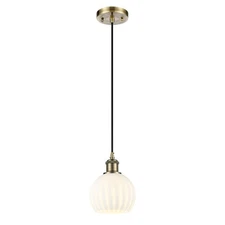 Innovations 516-1P WHV 1Lt 6" Cord Mini Pendant, AB - 516-1P-AB-G1217-6WV