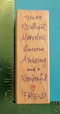 Hero Arts WONDERFUL FRIEND Rubber Stamp F3916 Saying
