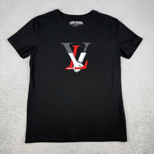 Supreme Louis Vuitton Hemd Herren Medium Schwarz Keepall Giveaway Collab Tee Hype